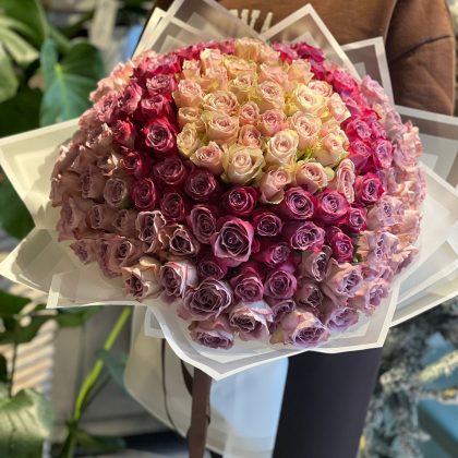 Canlı 120 Pembe Gül Buket